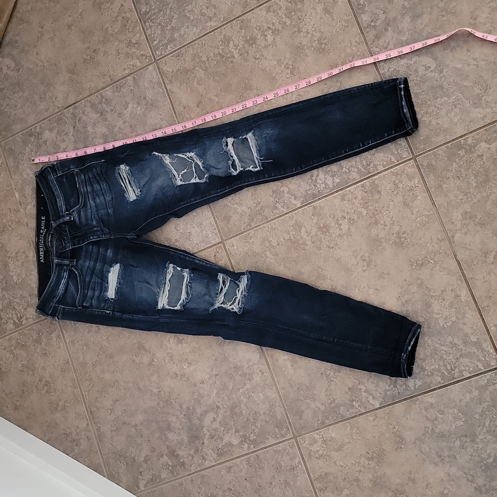 American eagle super low distressed jeggings size 8R